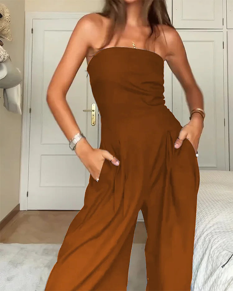 Omuzları açık tulum