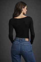 Sylova Thermal Fleece Uzun Kollu Basic Tişört – Siyah