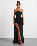 Eternal Elegance Straplez Yırtmaçlı Gece Elbisesi