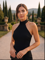 Noir Elegance Yırtmaç Detaylı Uzun Abiye Elbise