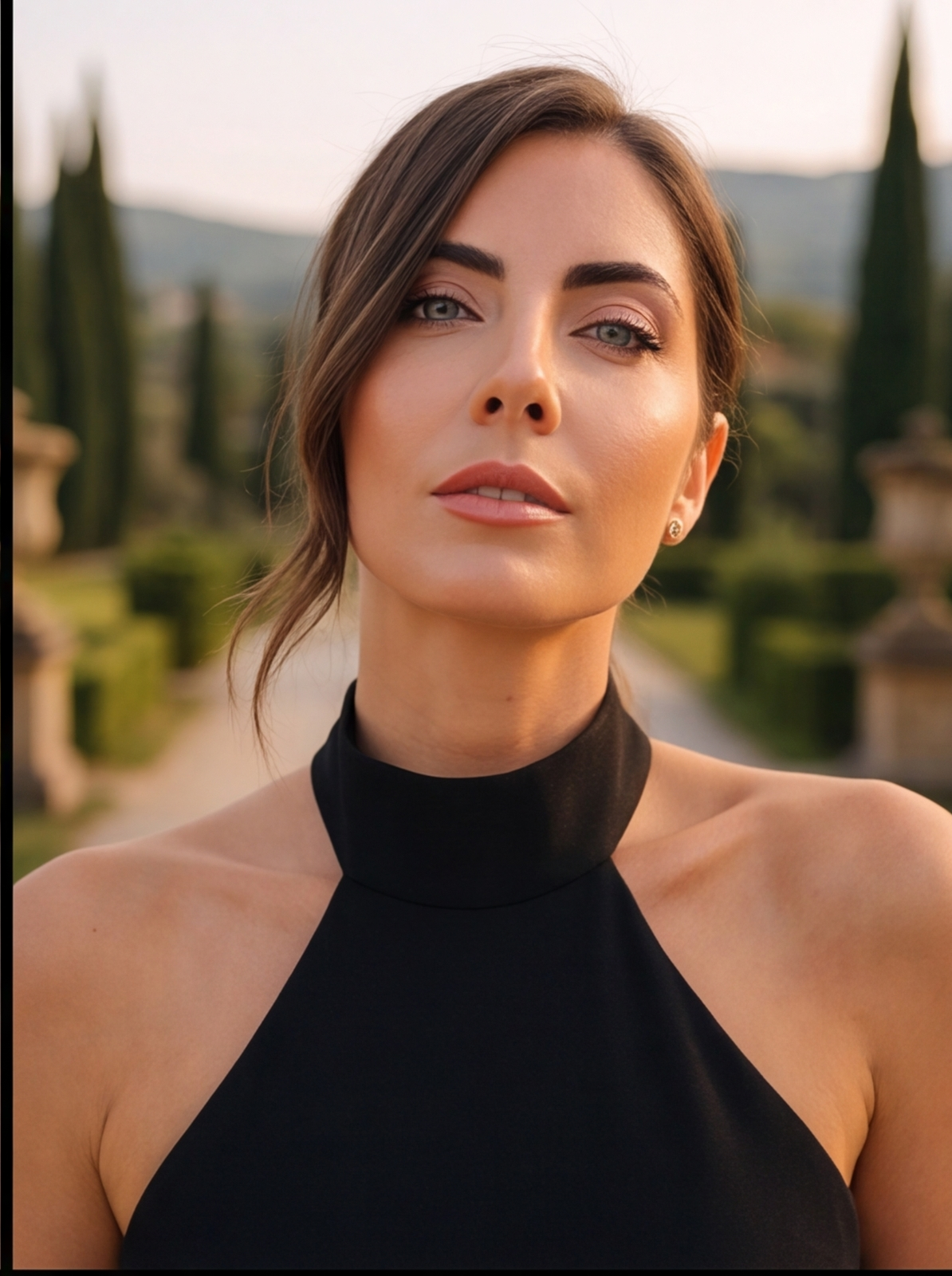 Noir Elegance Yırtmaç Detaylı Uzun Abiye Elbise