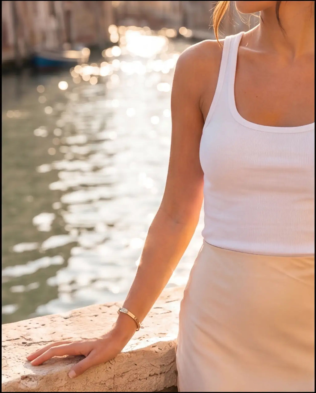 Pamuklu Likralı U Yaka Beyaz Basic Tank Top