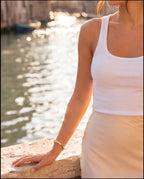 Pamuklu Likralı U Yaka Beyaz Basic Tank Top