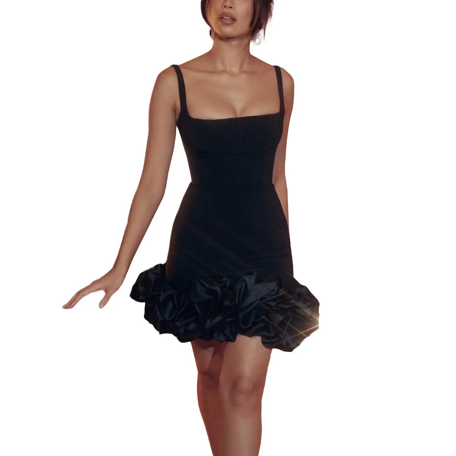 Elegant Dreams Beyaz Fırfırlı Mini Elbise – Zarafetin ve Feminenliğin Buluşma Noktası