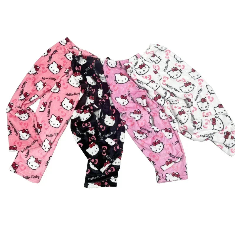 Hello Kitty Desenli Polar Pijama Altı – Renkli Seçenekler