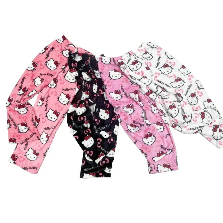 Hello Kitty Desenli Polar Pijama Altı – Renkli Seçenekler