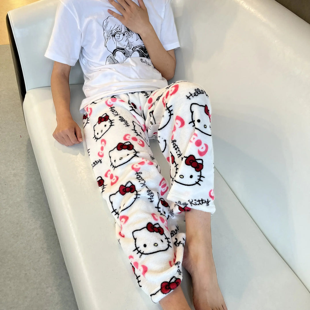 Hello Kitty Desenli Polar Pijama Altı – Renkli Seçenekler