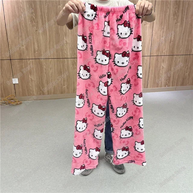 Hello Kitty Desenli Polar Pijama Altı – Renkli Seçenekler