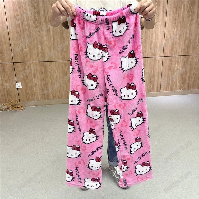 Hello Kitty Desenli Polar Pijama Altı – Renkli Seçenekler