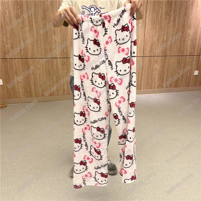 Hello Kitty Desenli Polar Pijama Altı – Renkli Seçenekler