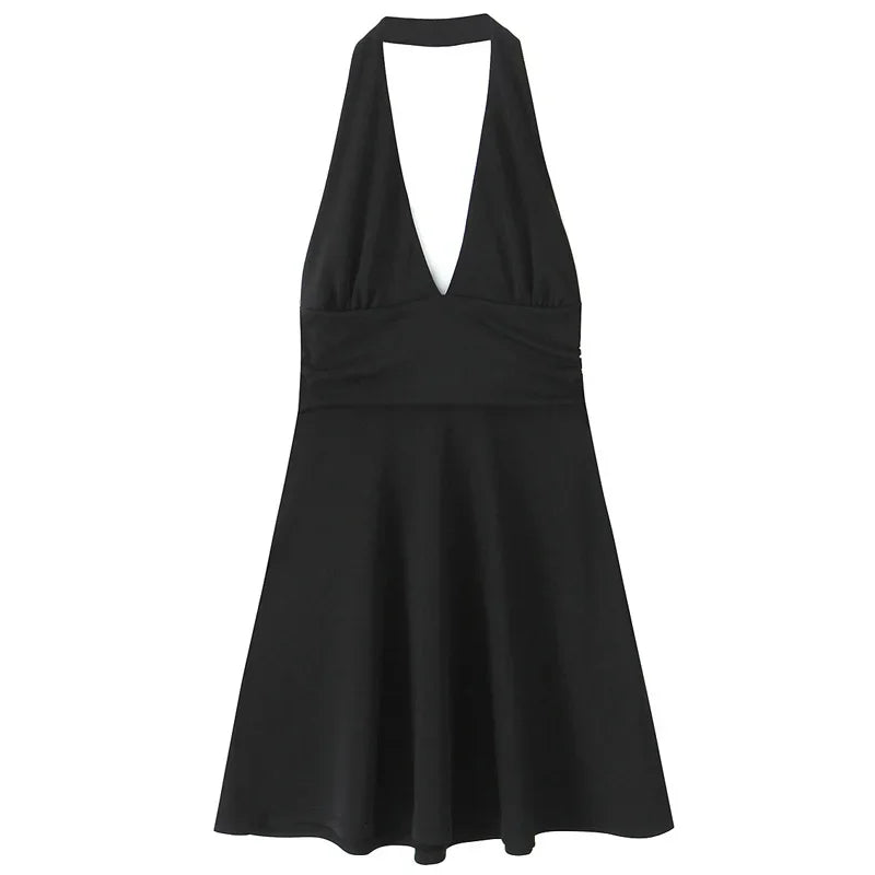 "Summer Breeze" Halter Yaka Uçuş Uçuş Mini Elbise