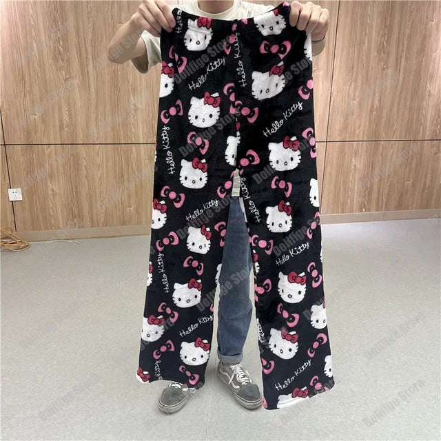 Hello Kitty Desenli Polar Pijama Altı – Renkli Seçenekler