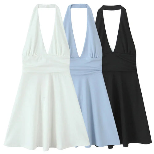 "Summer Breeze" Halter Yaka Uçuş Uçuş Mini Elbise