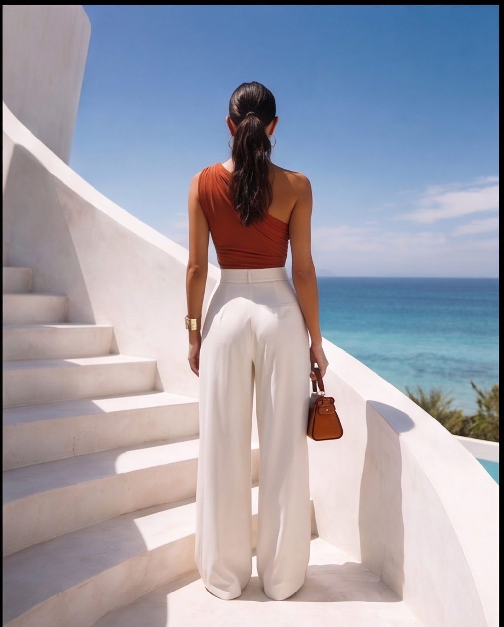 Yüksek Bel Pileli Geniş Paça (Wide-Leg) Kumaş Pantolon