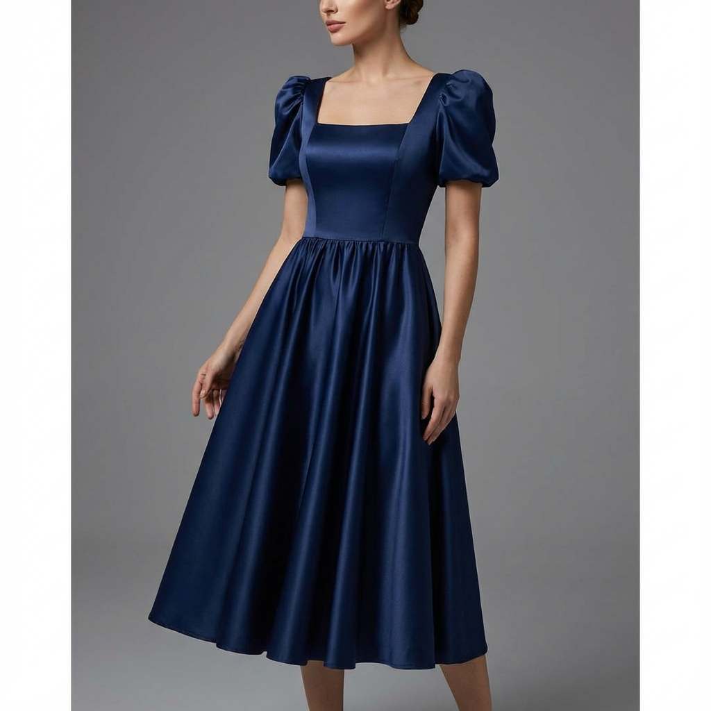 Sylova Midnight Grace Saten Midi Elbise