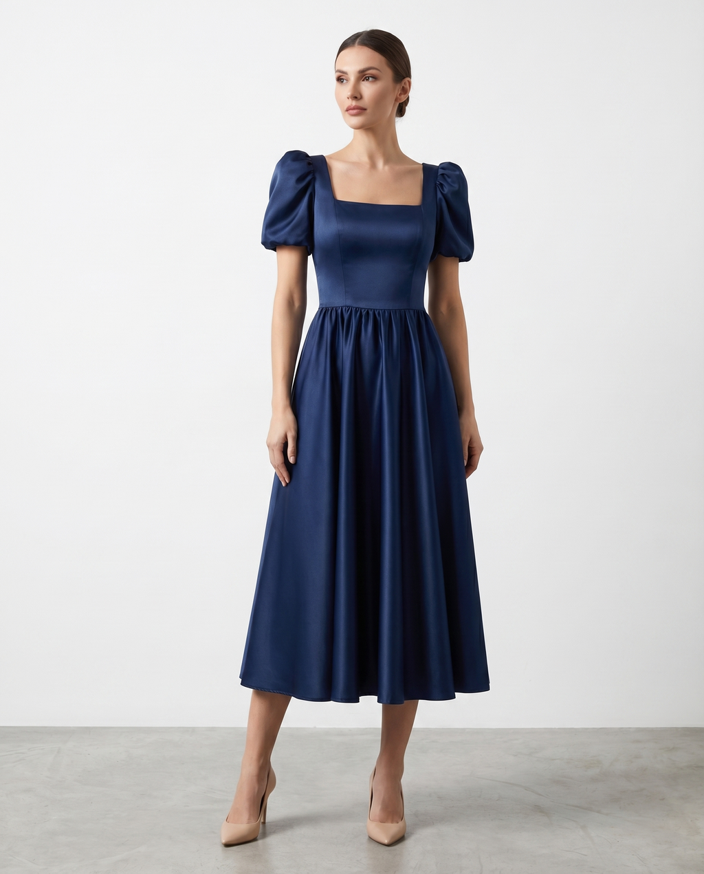 Sylova Midnight Grace Saten Midi Elbise