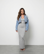 Rahat Kadın Bandaj Bodycon Midi Elbise – Askısız, Kolsuz, Derin O Yaka, Parti & Kulüp Şıklığı